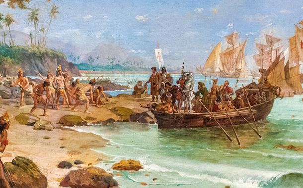 Desembarque de Pedro Álvares Cabral em Porto Seguro no ano de 1500