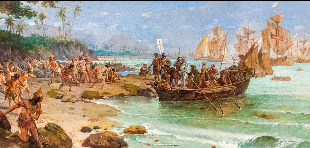 Desembarque de Pedro Álvares Cabral em Porto Seguro no ano de 1500