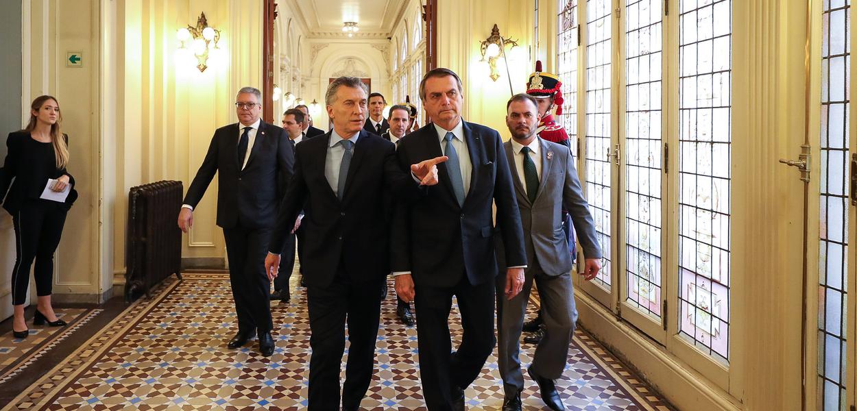 Mauricio Macri e Jair Bolsonaro em Buenos Aires, Argentina.