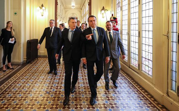 Mauricio Macri e Jair Bolsonaro em Buenos Aires, Argentina.