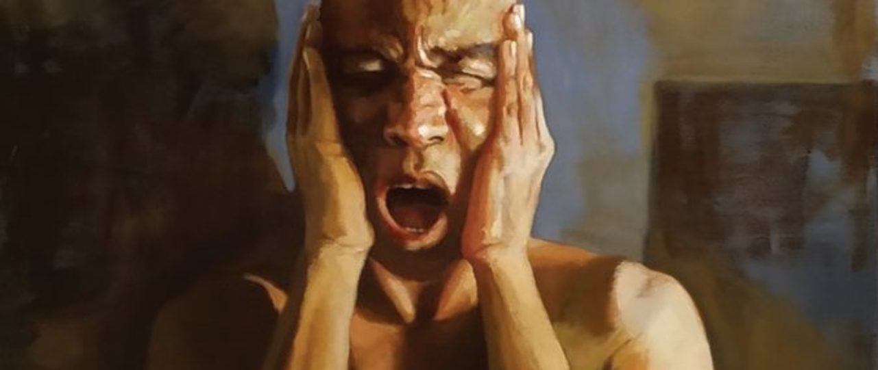 "80 tiros!", Mazé Leite, óleo sobre tela, 70x50cm, 2019)