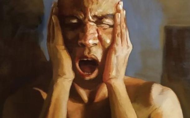 "80 tiros!", Mazé Leite, óleo sobre tela, 70x50cm, 2019)