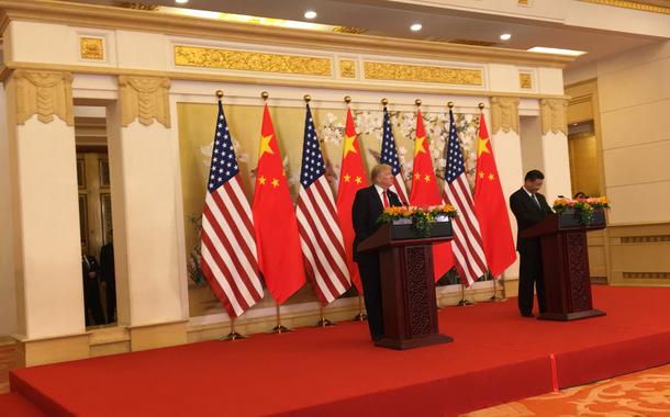 Donald Trump com presidente China Xi Jinping.
