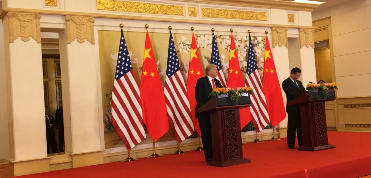 Donald Trump com presidente China Xi Jinping.