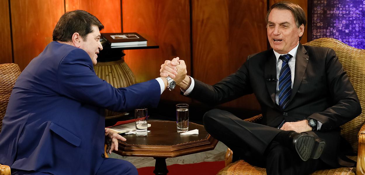 Jair Bolsonaro durante entrevista com José Luiz Datena.