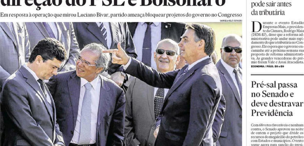 Jair Bolsonaro "executa" Sergio Moro em foto