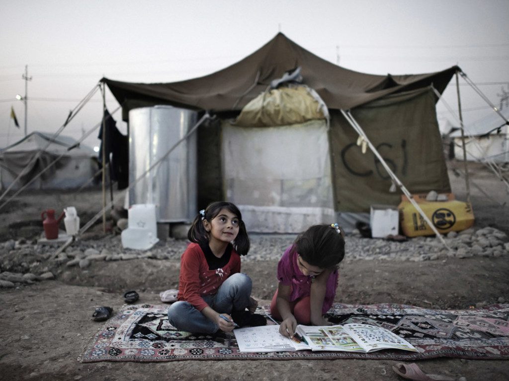 Campo de refugiados sírios no oeste de Erbil, no Iraque