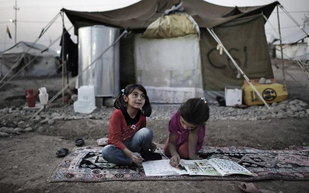 Campo de refugiados sírios no oeste de Erbil, no Iraque