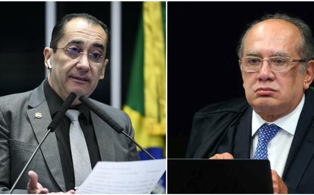 Jorge Kajuru (à esq.) e Gilmar Mendes