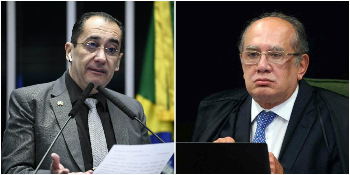 Jorge Kajuru (à esq.) e Gilmar Mendes