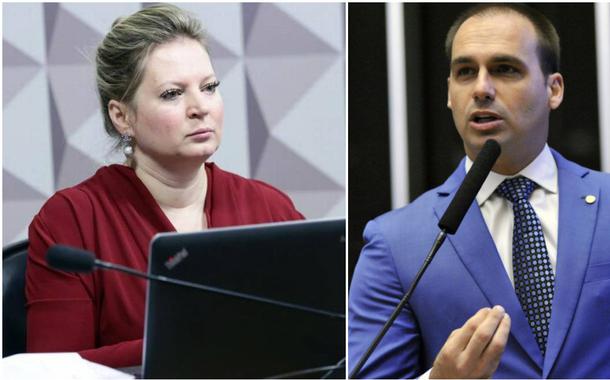 Deputada Joice Hasselmann e deputado Eduardo Bolsonaro, do PSL