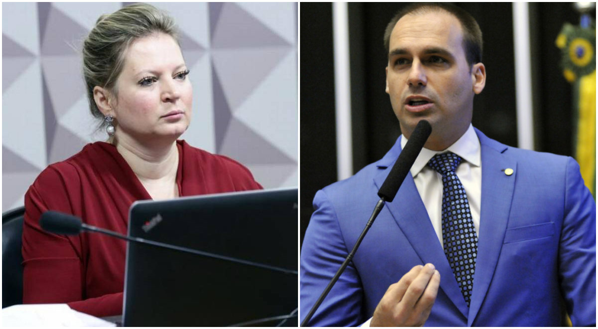 Deputada Joice Hasselmann e deputado Eduardo Bolsonaro, do PSL