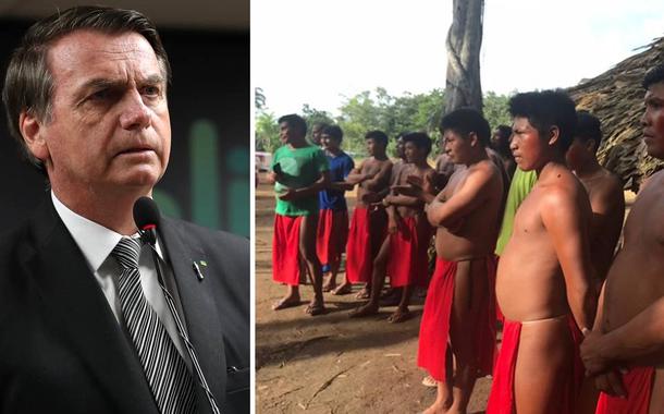 Jair Bolsonaro e índios Wajapi, do Amapá.