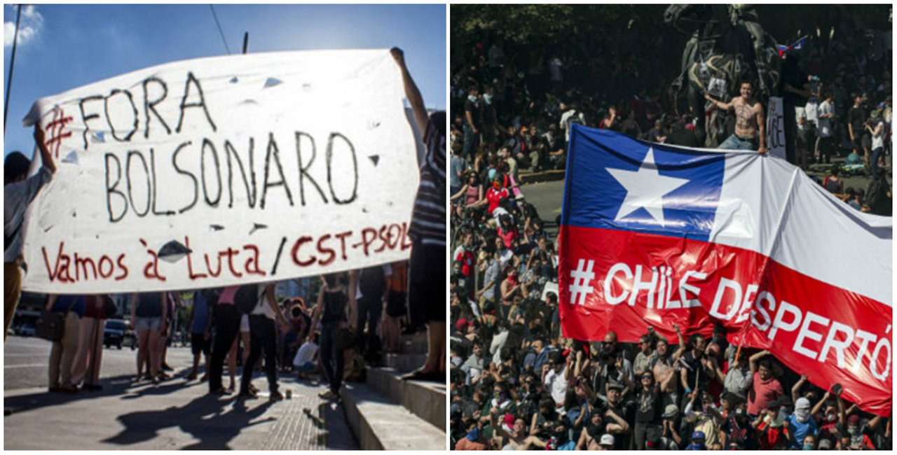 Protestos no Brasil e Chile em 2019