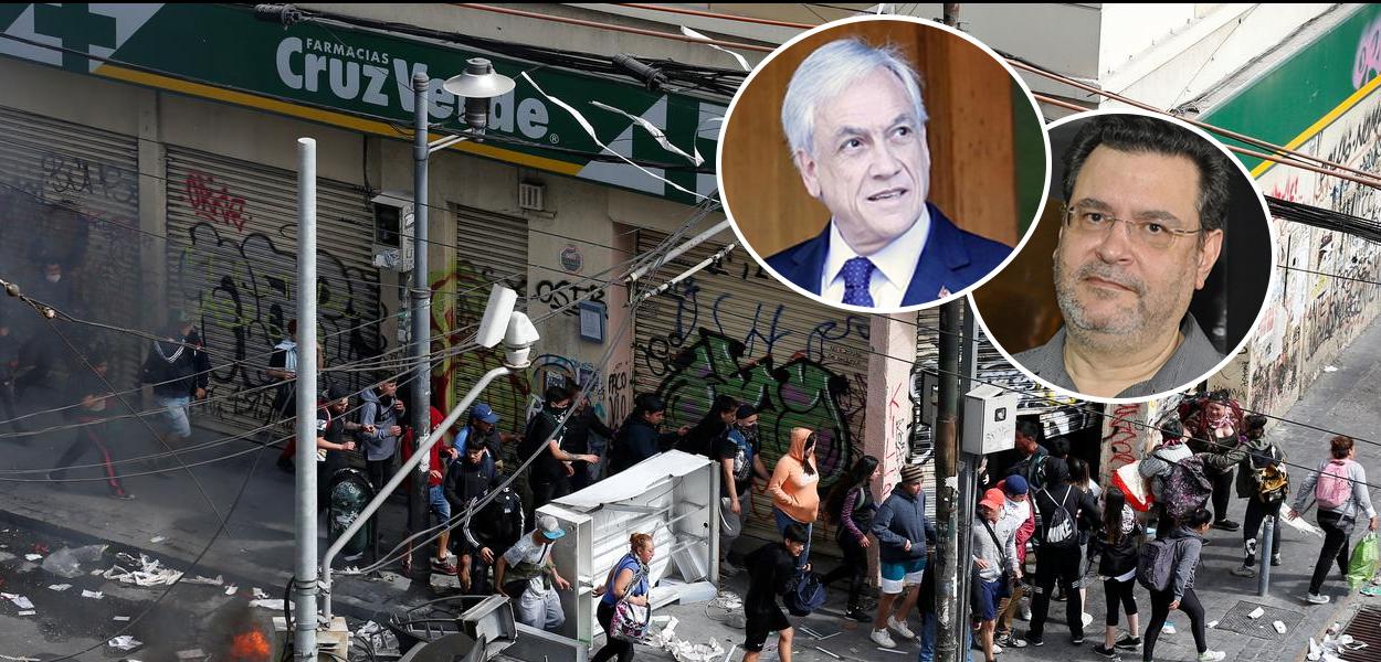 Rui Costa Pimenta, Piñera e imagens de protestos no Chile