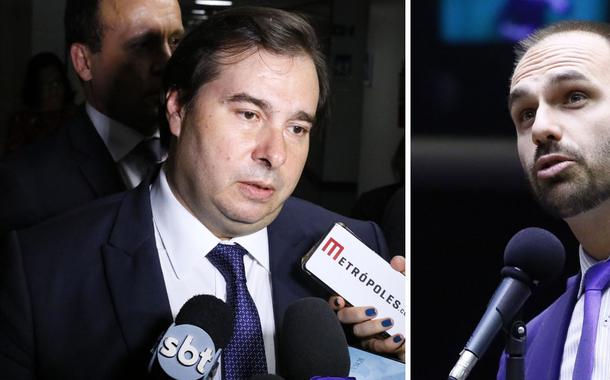 Deputados Rodrigo Maia (DEM) e Eduardo Bolsonaro (PSL)