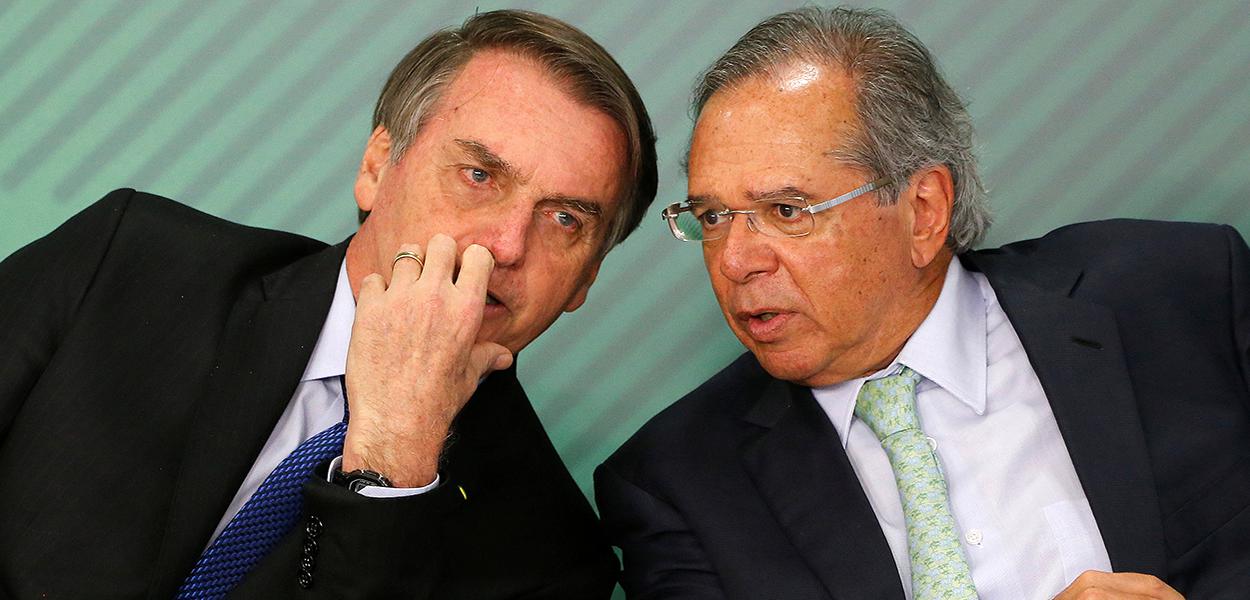 Jair Bolsonaro e ministro da Economia, Paulo Guedes