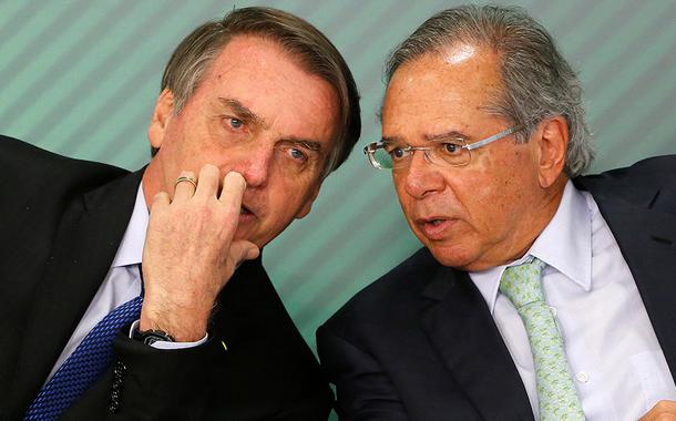 Jair Bolsonaro e ministro da Economia, Paulo Guedes