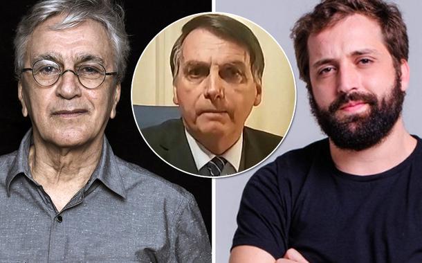 Caetano Veloso, Jair Bolsonaro e Gregório Duvivier