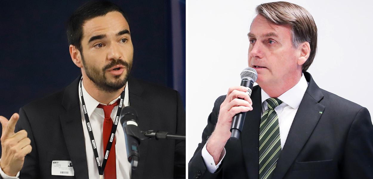 O ator Caio Blat e Jair Bolsonaro