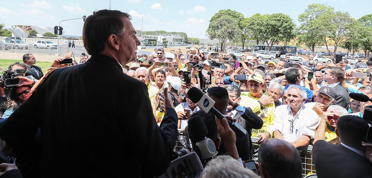 Jair Bolsonaro, durante encontro no Palácio do Planalto, com grupo de Garimpeiros - 01/10/2019