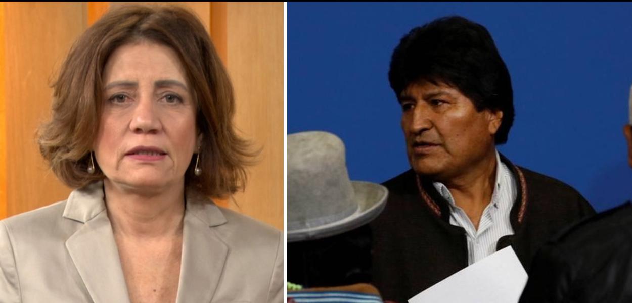 Miriam Leitão e Evo Morales