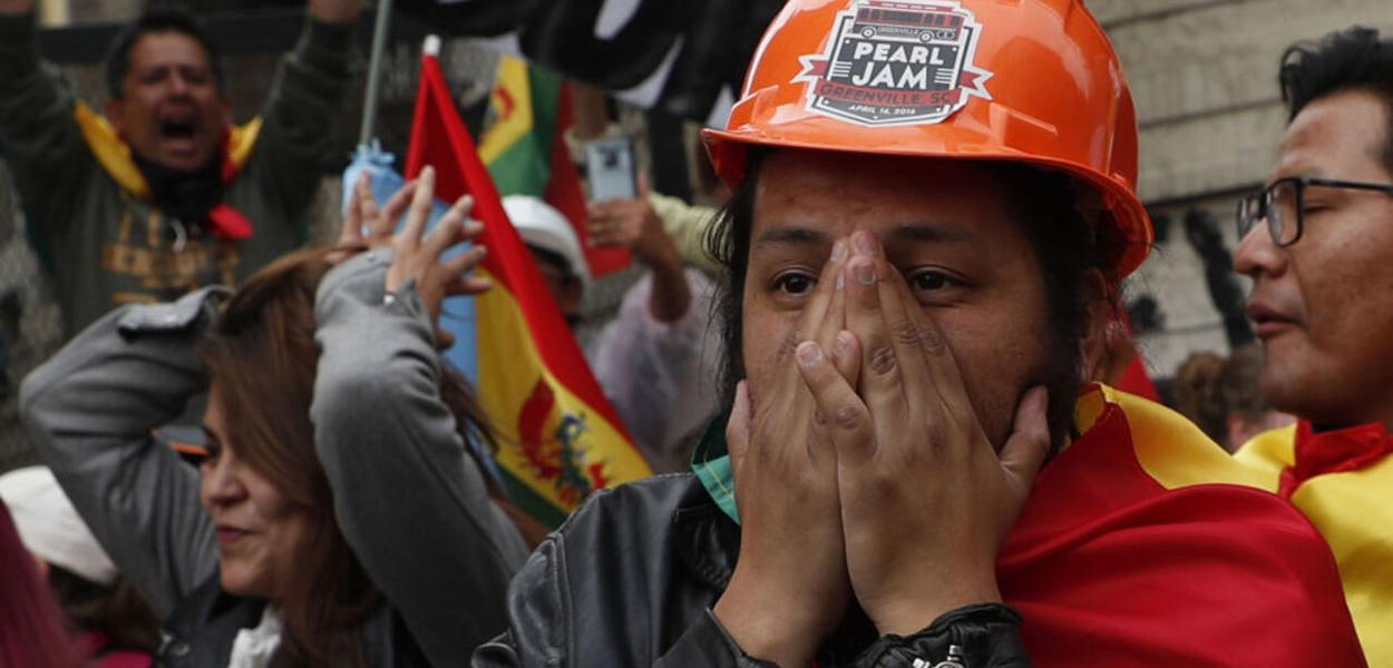 Manifestantes na Bolívia