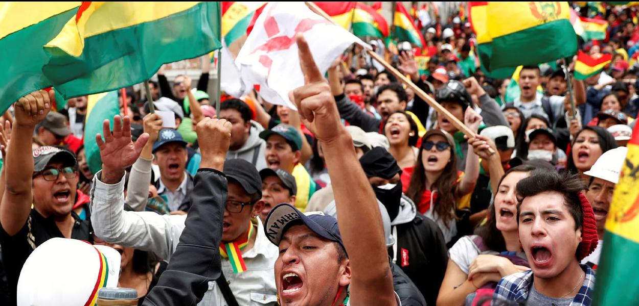 Manifestantes protestam contra Evo Morales