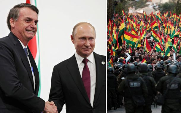 Vladimir Putin, Jair Bolsonaro e protestos na Bolívia