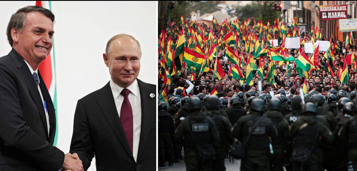 Vladimir Putin, Jair Bolsonaro e protestos na Bolívia