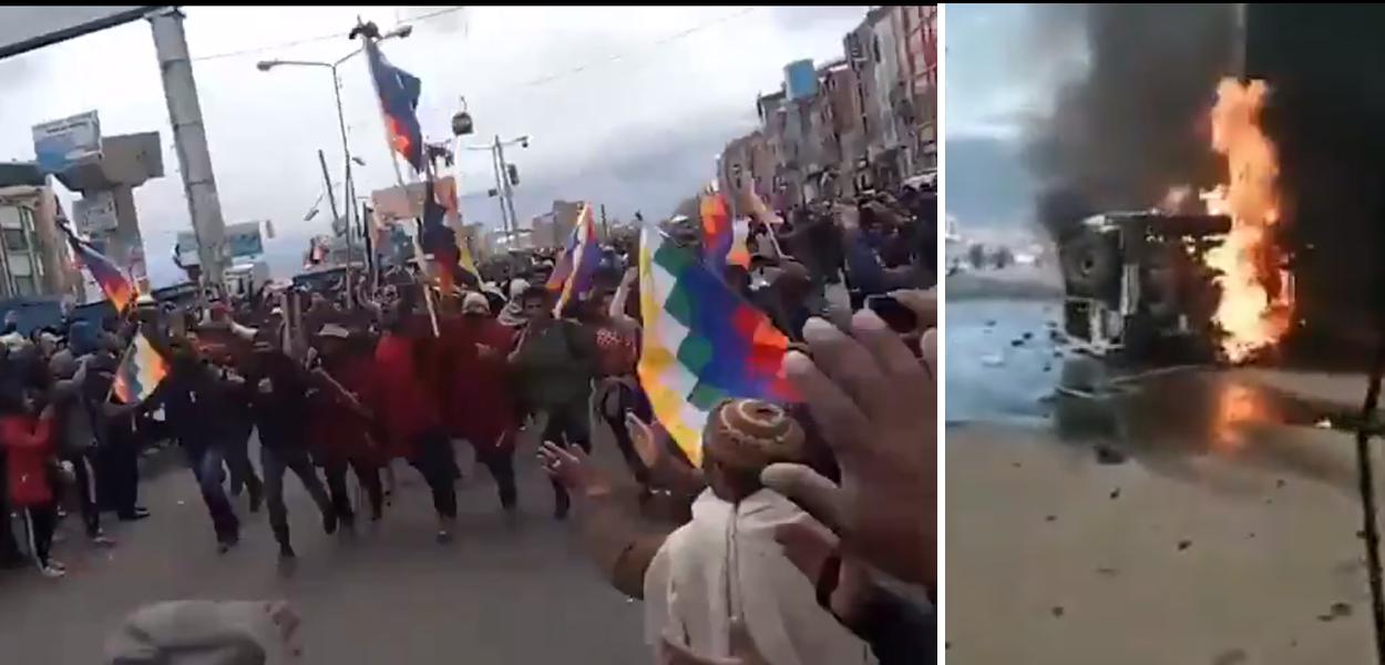 Apoiadores de Evo Morales protestam em La Paz