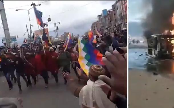 Apoiadores de Evo Morales protestam em La Paz