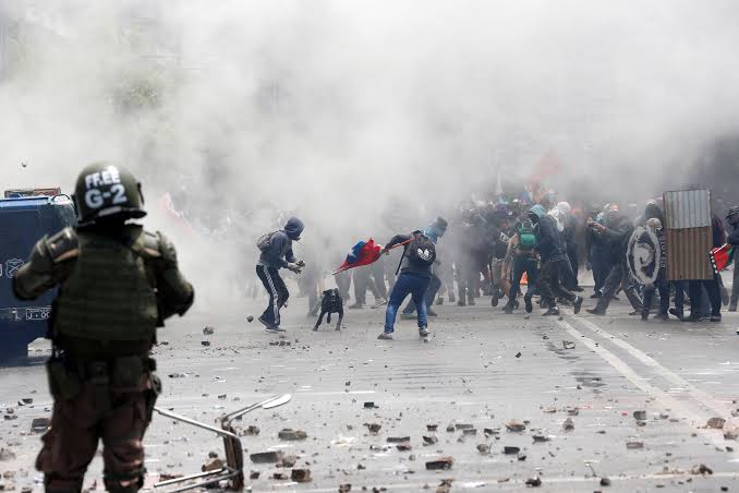 Repressão contra protestos no Chile