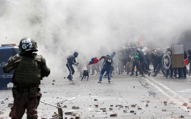Repressão contra protestos no Chile