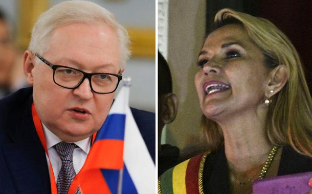 Sergei Ryabkov e Jeanine Áñez