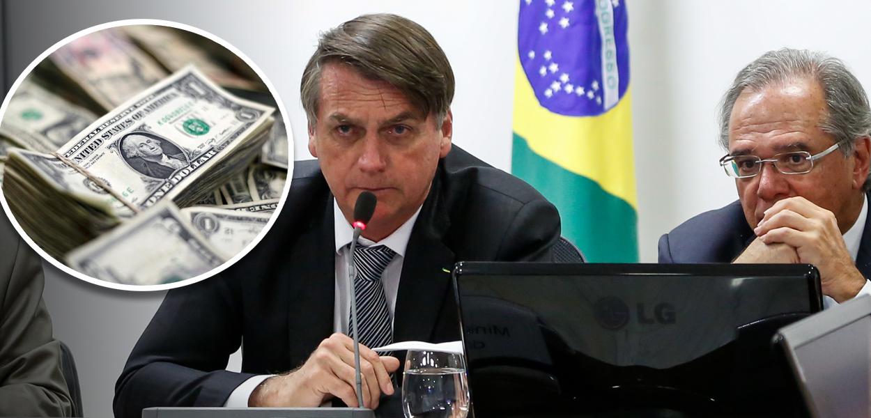 Jair Bolsonaro, Paulo Guedes e dólar