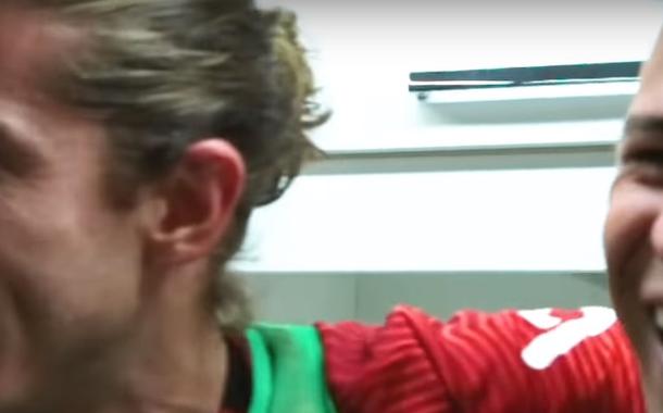 Filipe Luís no vestiário do Flamengo