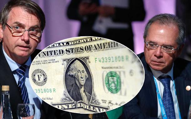 Jair Bolsonaro, Paulo Guedes e dólar