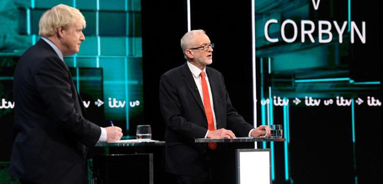 Boris Johnson e Jeremy Corbyn participam de debate antes da eleição geral