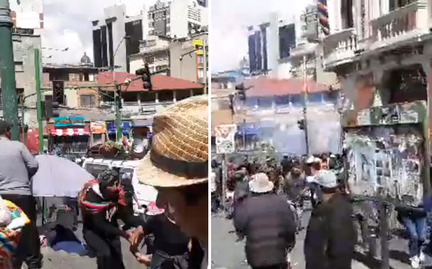 Repressão à marcha fúnebre na Bolívia