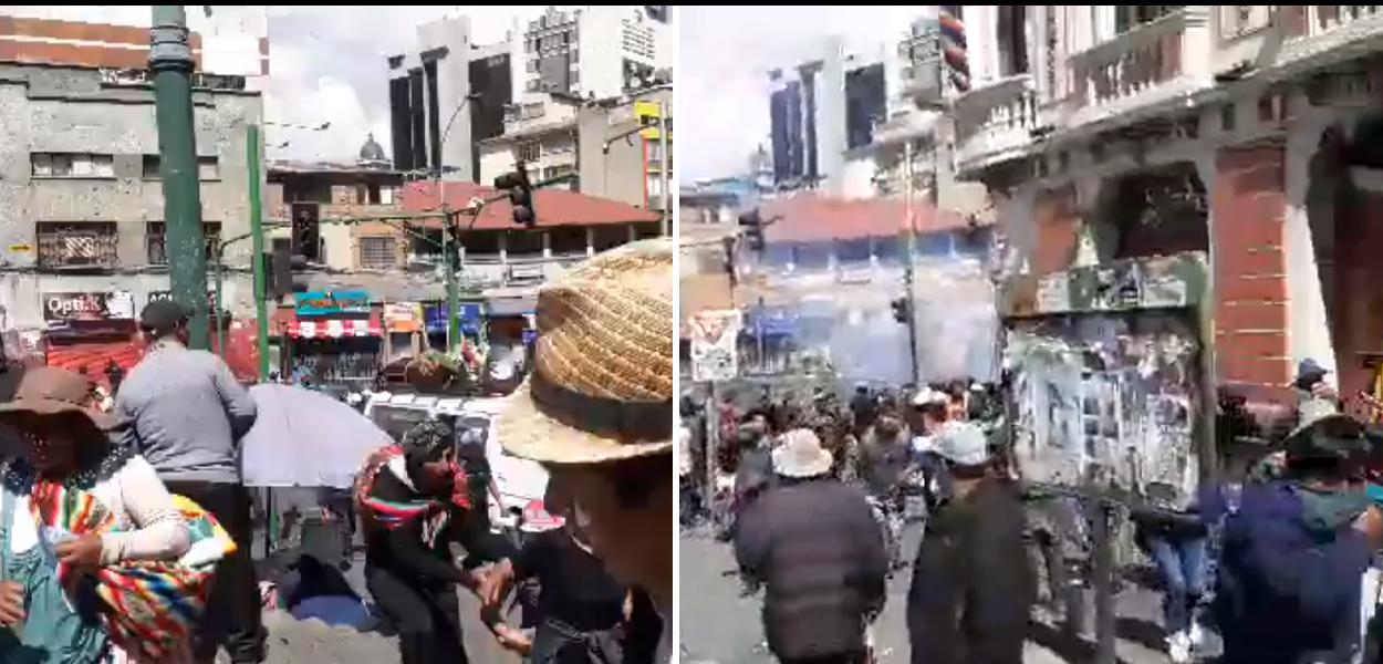 Repressão à marcha fúnebre na Bolívia