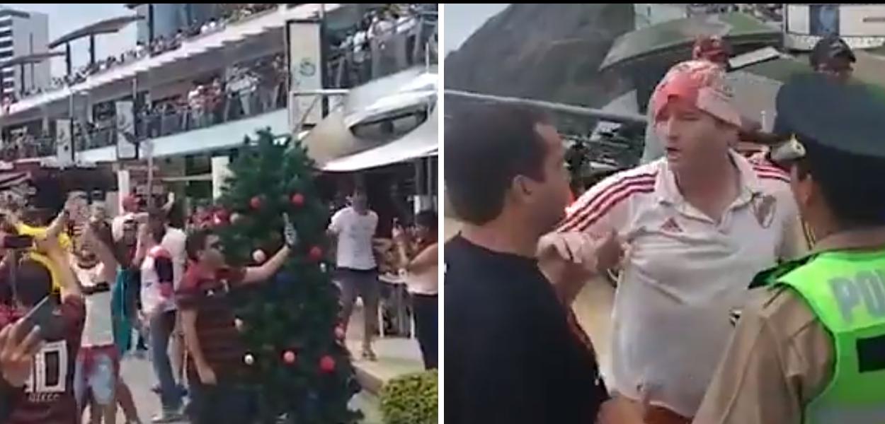 Confusão entre torcedores do Flamengo e River Plate