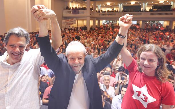 Fernando Haddad, Lula e Gleisi Hoffmann