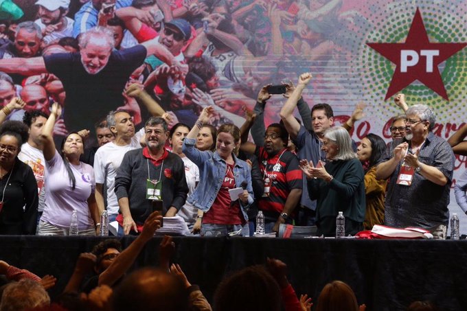 Presidente do PT, Gleisi Hoffmann, durante o 7º Congresso