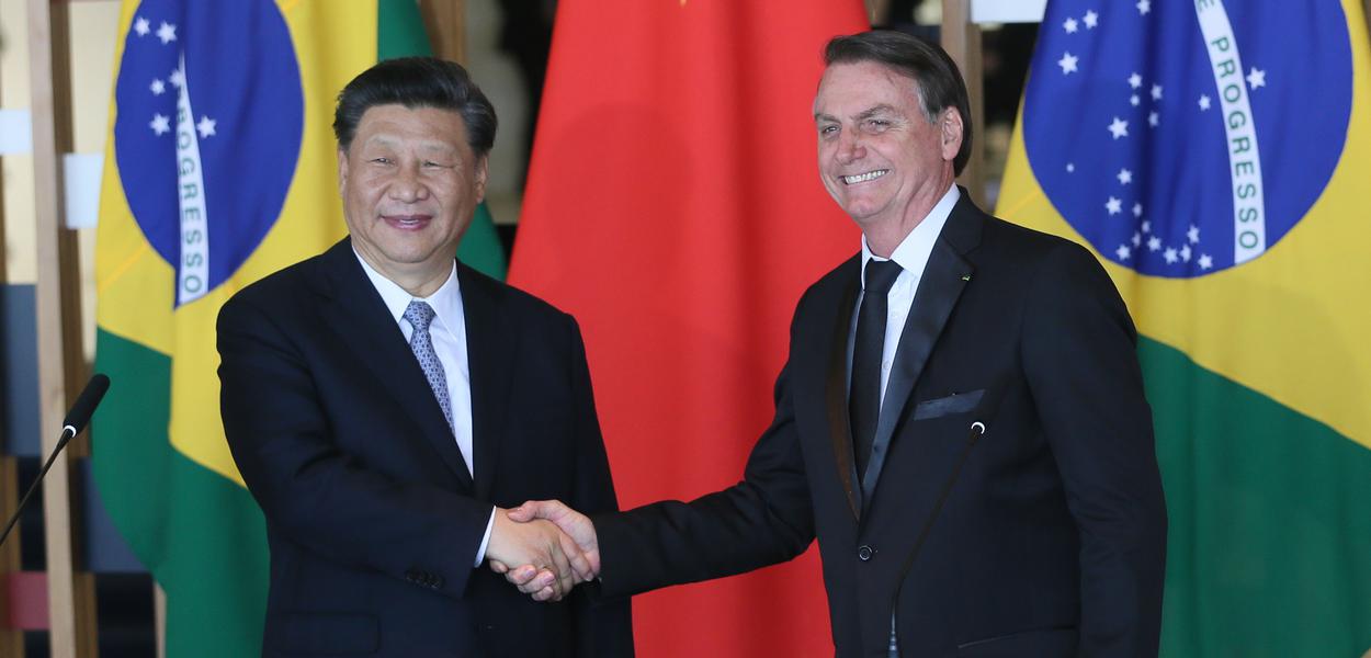 Jair Bolsonaro e o presidente da China, Xi Jinping