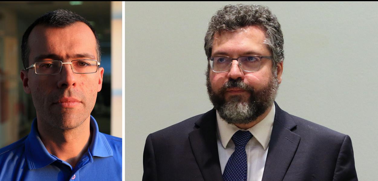 Jornalista Jamil Chade e o chanceler Ernesto Araújo