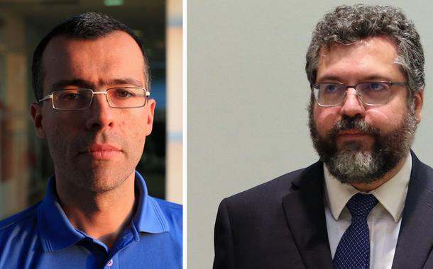 Jornalista Jamil Chade e o chanceler Ernesto Araújo