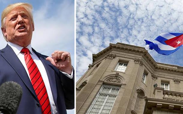 Donald Trump e a bandeira de Cuba
