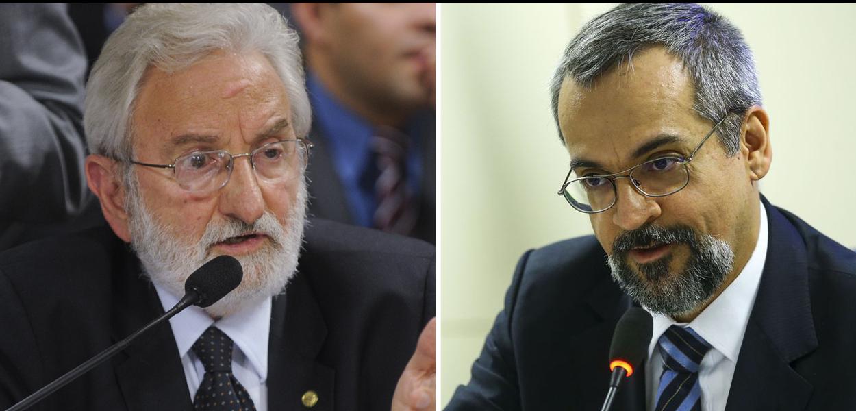 Deputado Ivan Valente e ministro da Educação, Abraham Weintraub