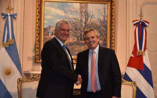 Os presidentes de Cuba e Argentina